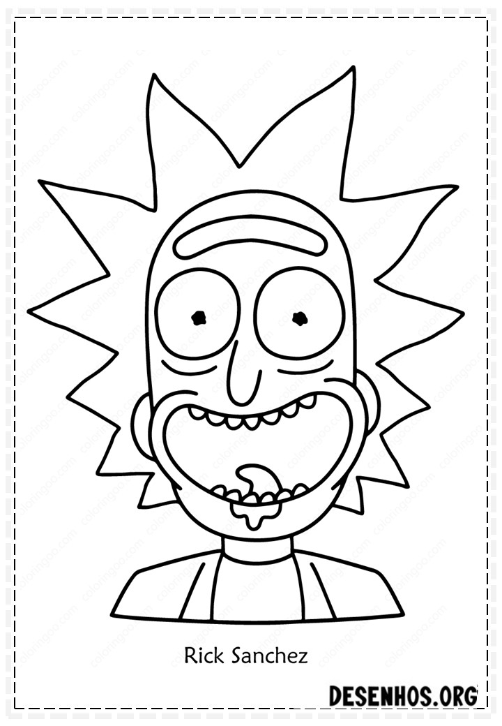 175 Desenhos do Rick And Morty para colorir
