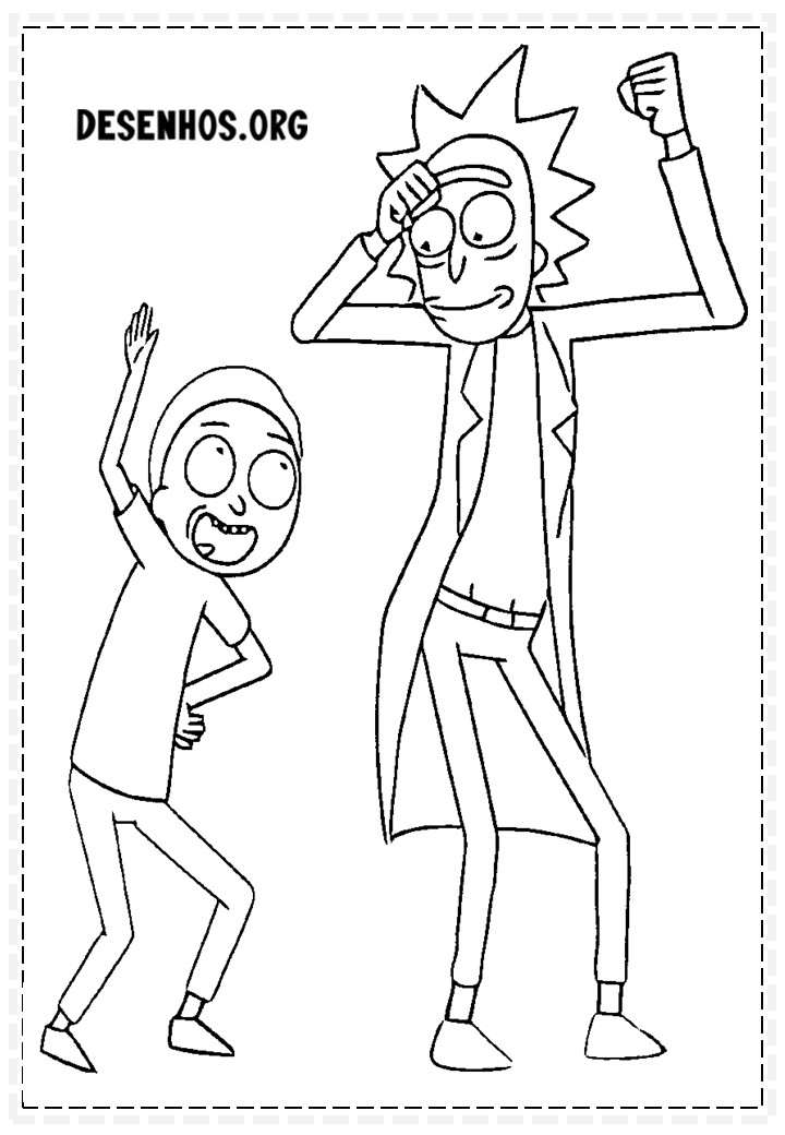 175 Desenhos do Rick And Morty para colorir