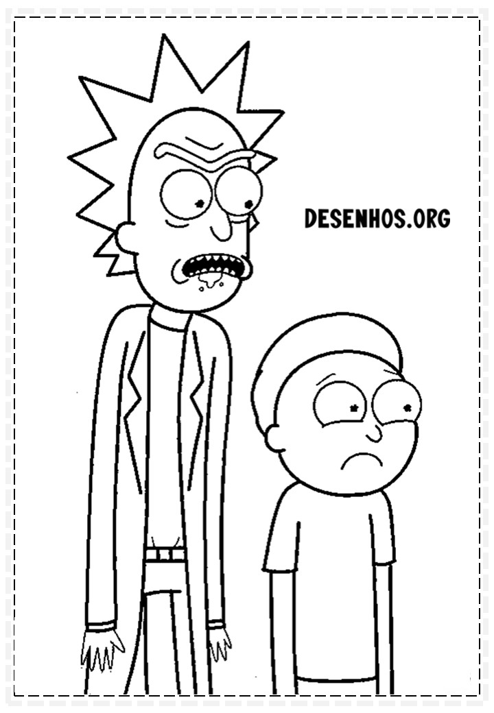 175 Desenhos do Rick And Morty para colorir