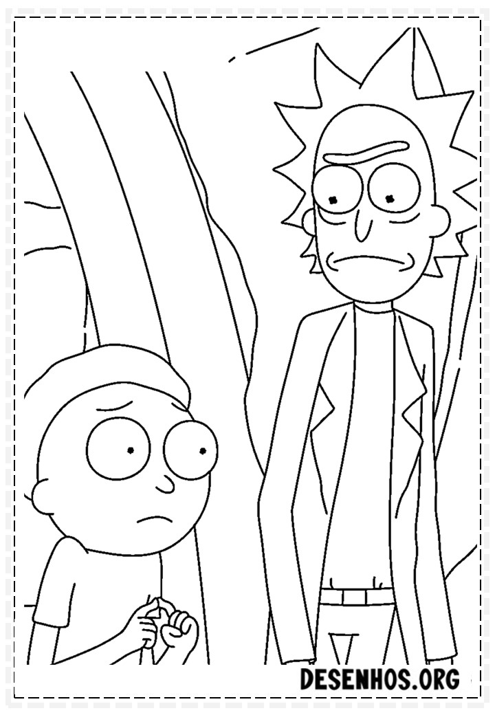 175 Desenhos do Rick And Morty para colorir