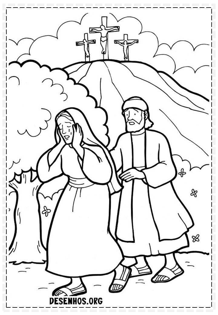 65 desenhos da páscoa cristã para colorir