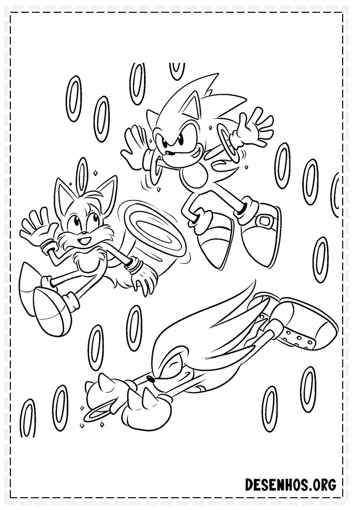 Mais de 150 Desenhos do Sonic para colorir