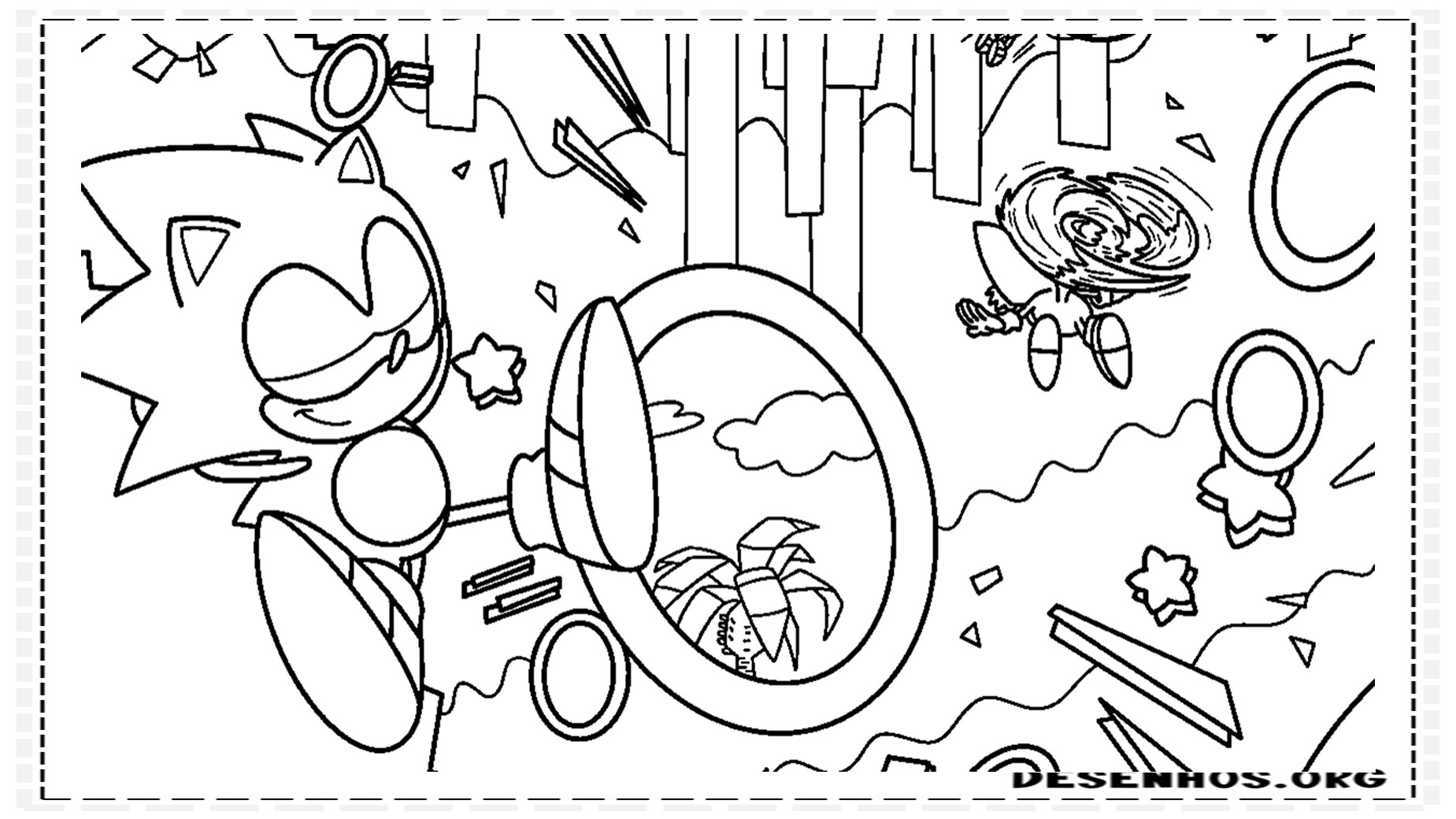 Mais de 150 Desenhos do Sonic para colorir