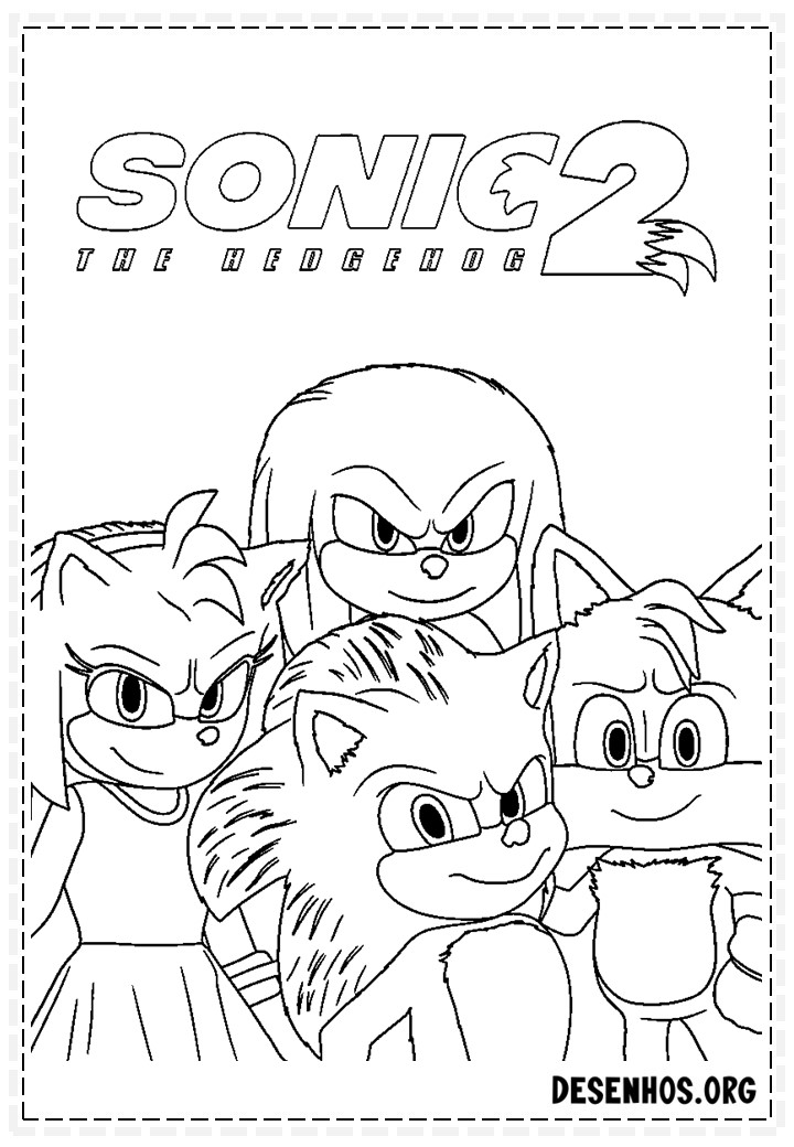 Sonic 2 para colorir - Desenhos Imprimir