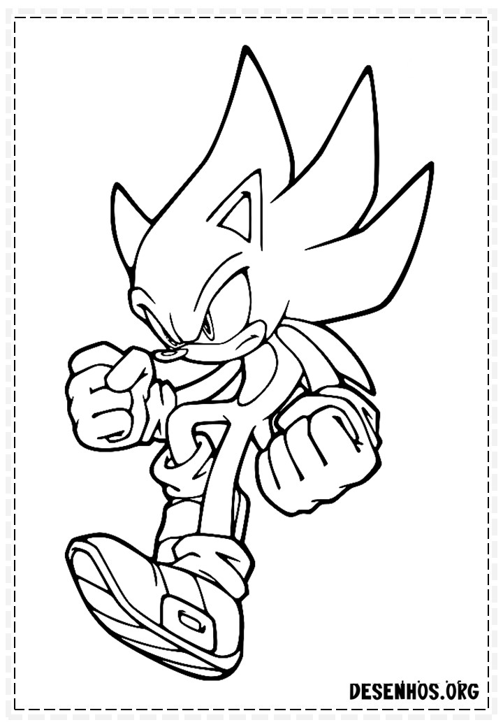 Super Sonic  Desenhos para Imprimir e Colorir