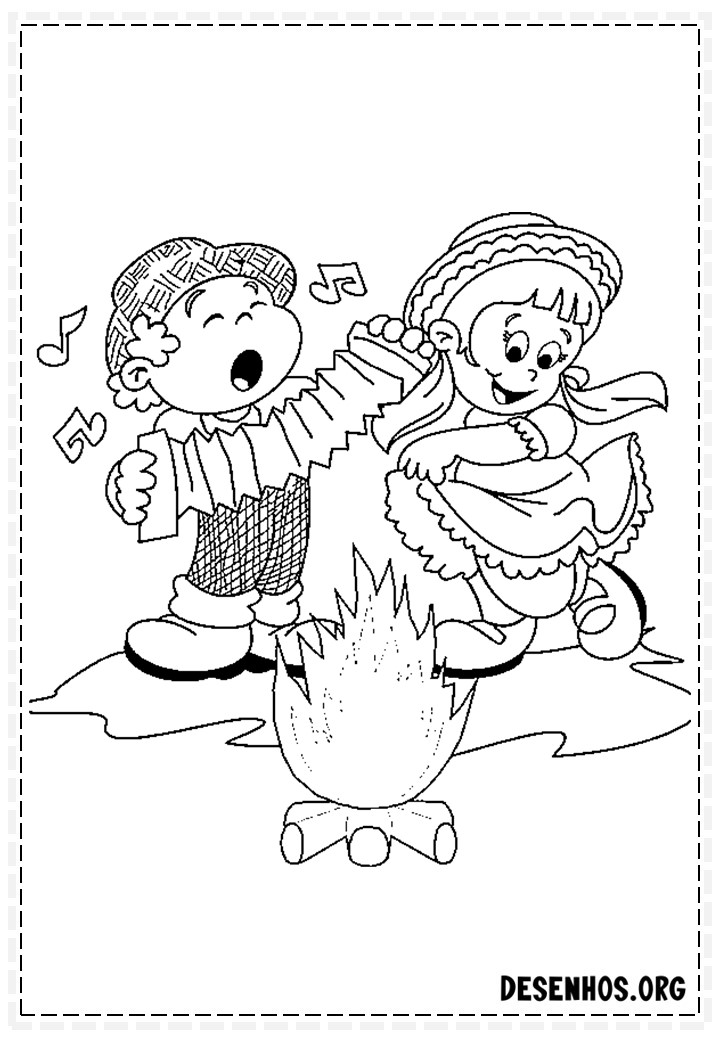 Mais de 50 Desenhos de festa Junina para colorir