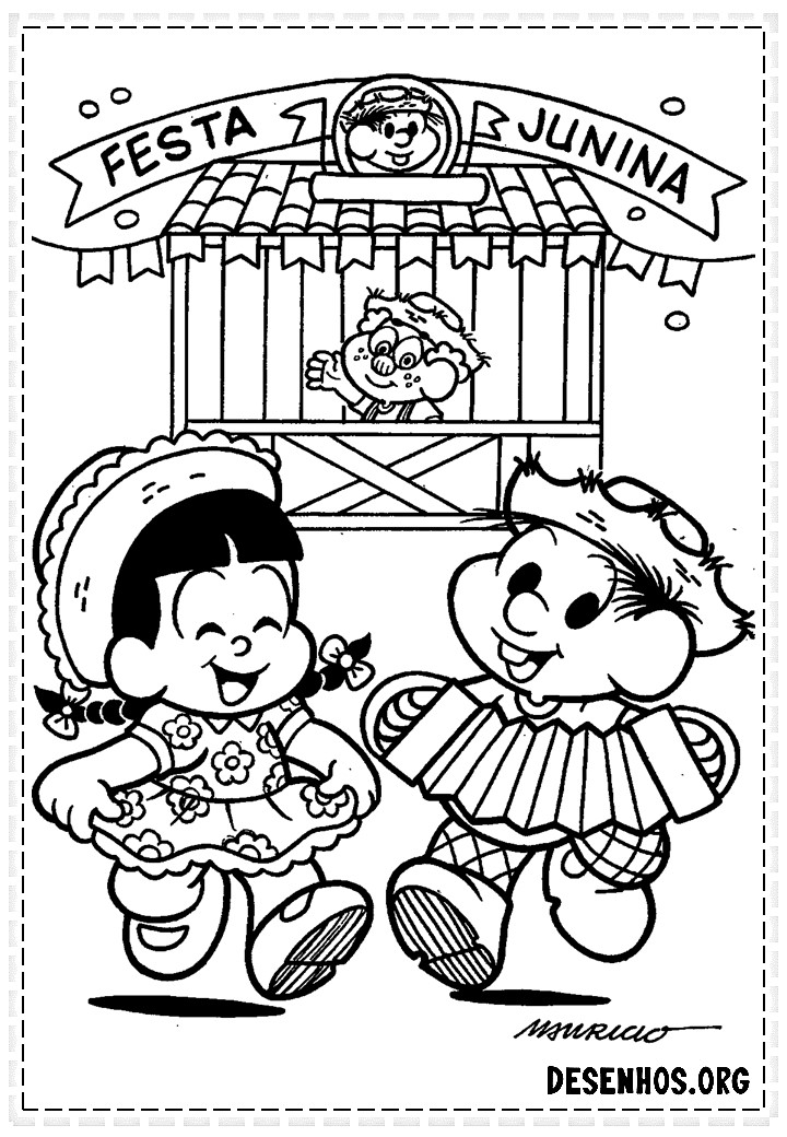 Mais de 50 Desenhos de festa Junina para colorir