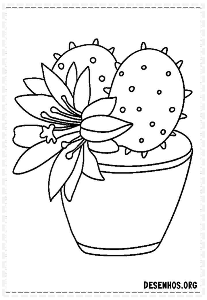 220 desenhos de cactos para colorir
