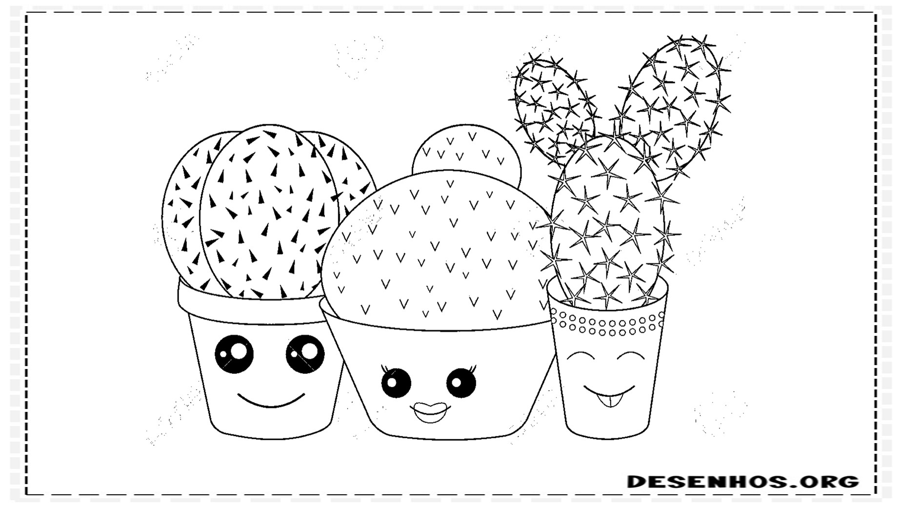 desenhos de cactos para colorir 1
