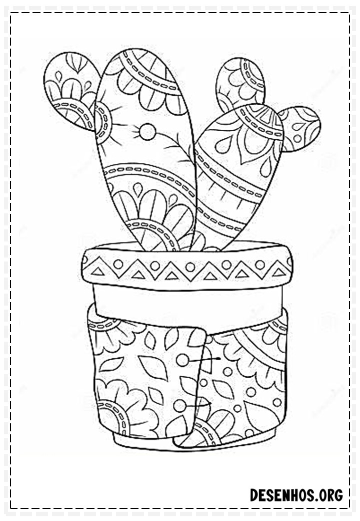 desenhos de cactos para colorir 107