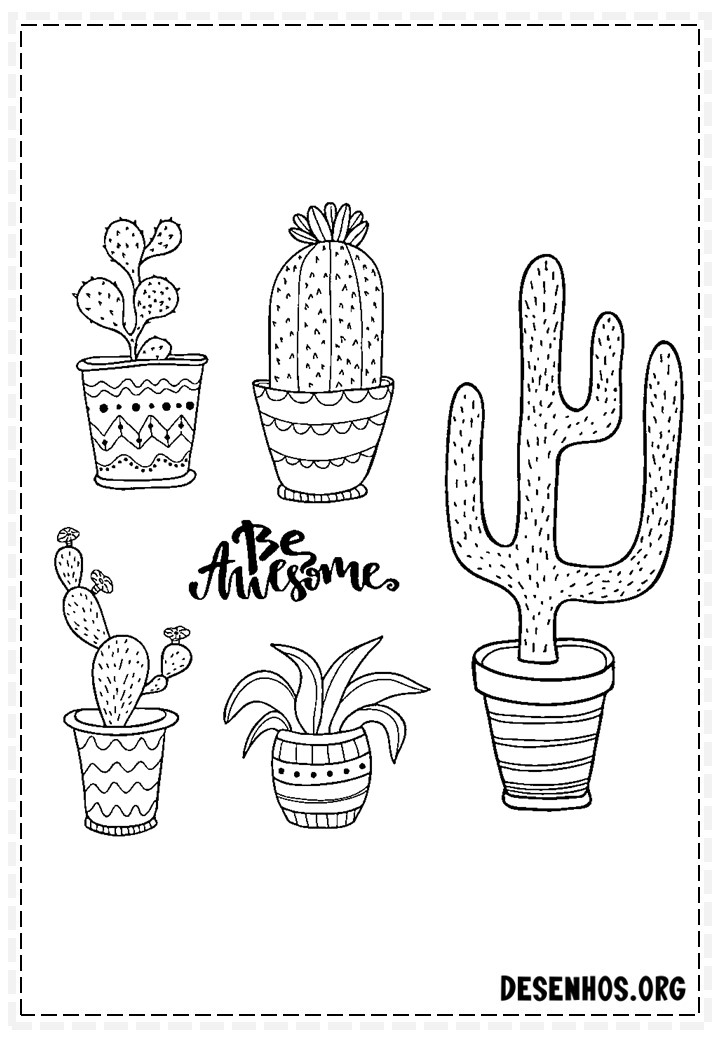 desenhos de cactos para colorir 130