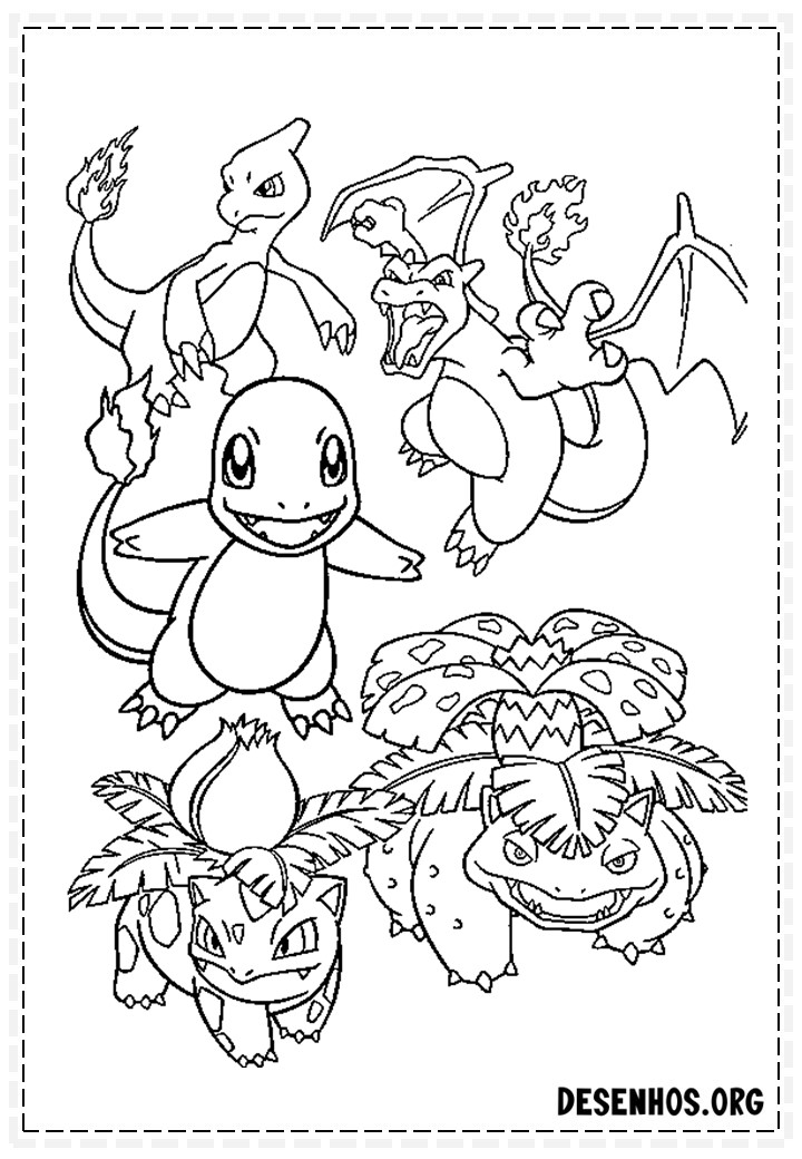 400 Desenhos de Pokémon para colorir
