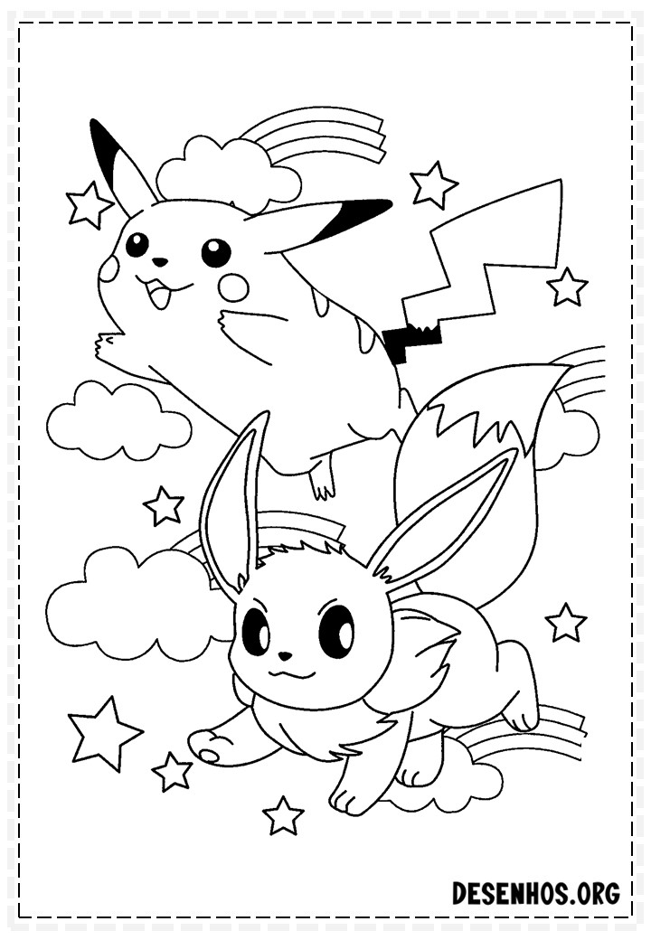 400 Desenhos de Pokémon para colorir