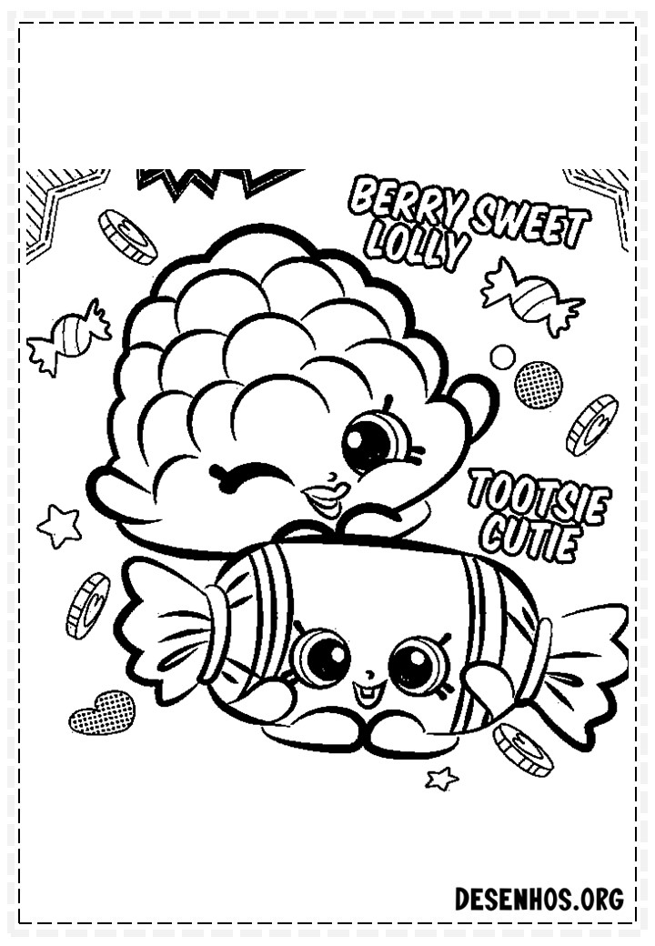 160 desenhos de Shopkins para colorir