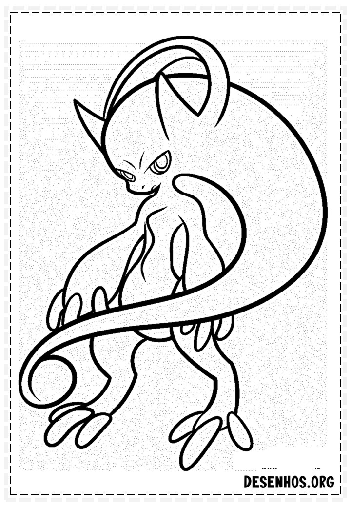 Desenhos para colorir Pokemon - Mewtwo - Desenhos Pokemon