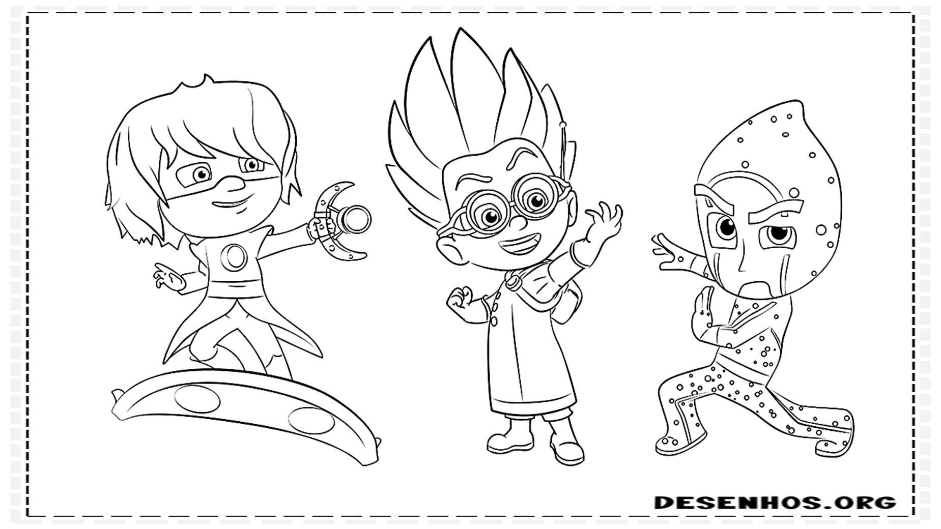 pj masks para colorir 2