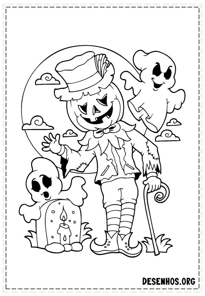 100 Desenhos do Halloween para colorir