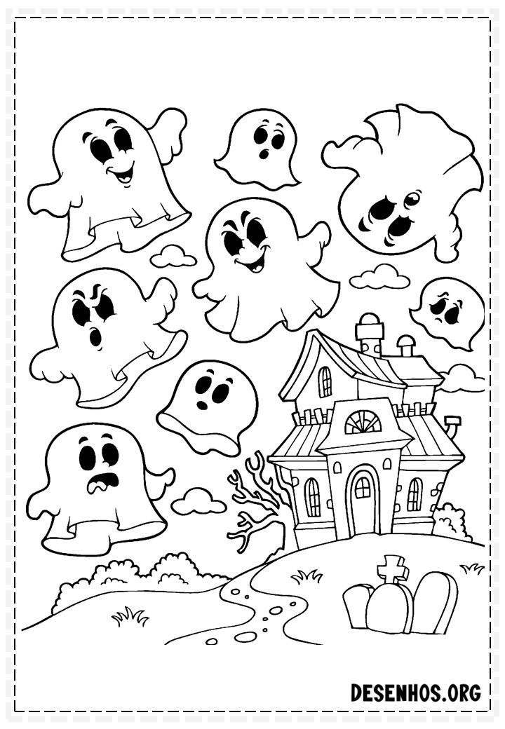 100 Desenhos do Halloween para colorir