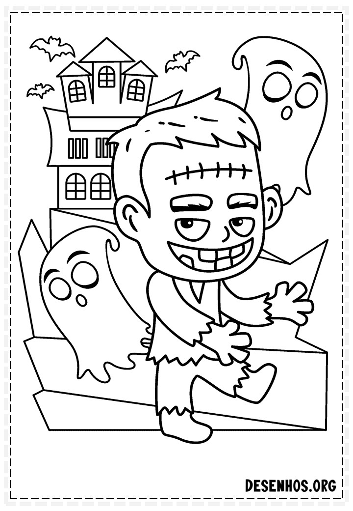 100 Desenhos do Halloween para colorir