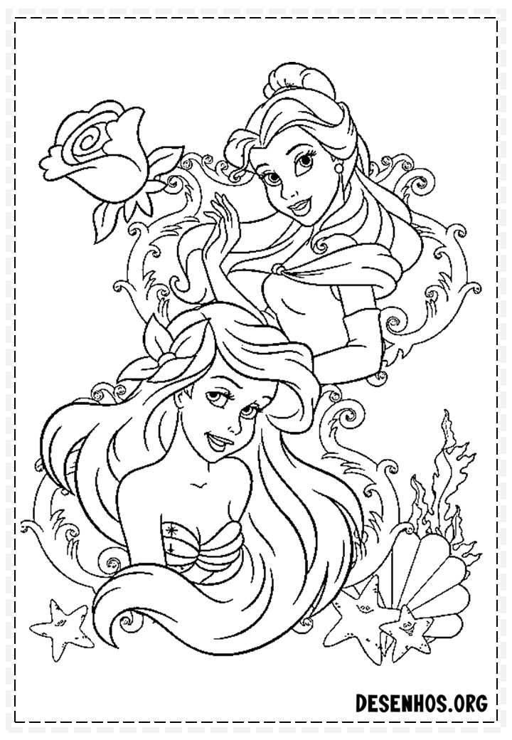 Princesas Disney - Desenho para Colorir