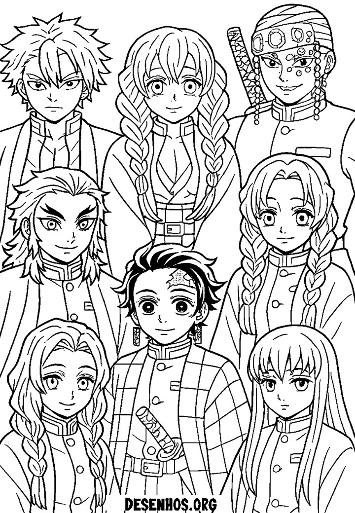 30 Desenhos do Demon Slayer para colorir 30 Desenhos do Demon Slayer para colorir