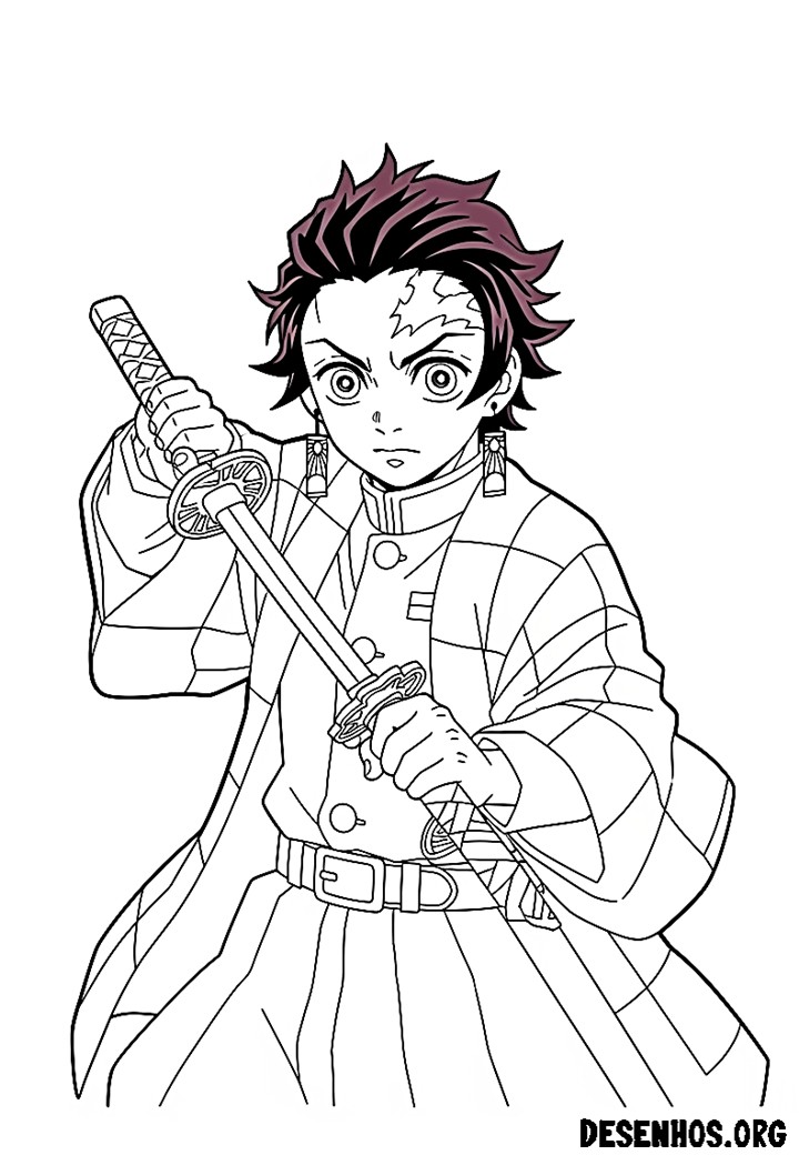 30 Desenhos do Demon Slayer para colorir