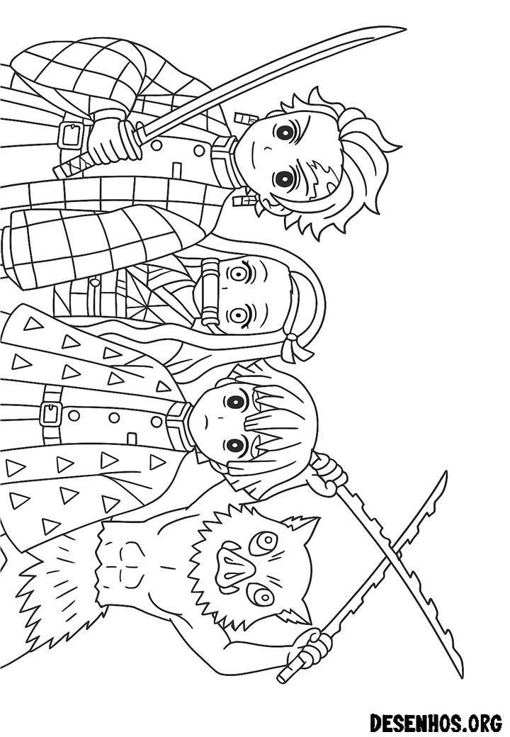 30 Desenhos do Demon Slayer para colorir