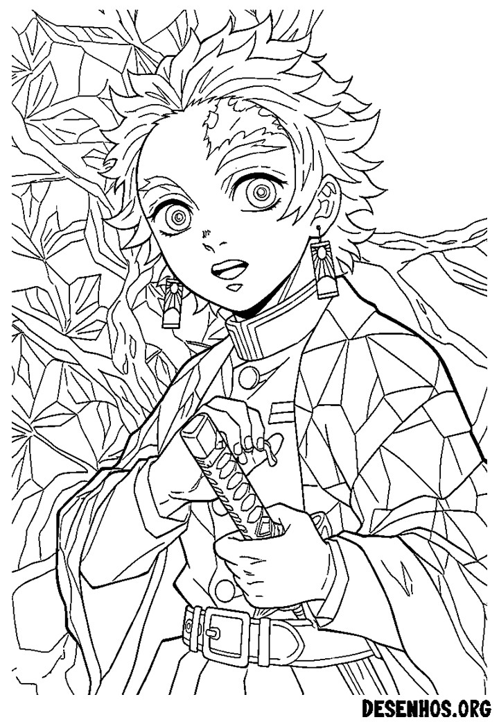 30 Desenhos do Demon Slayer para colorir