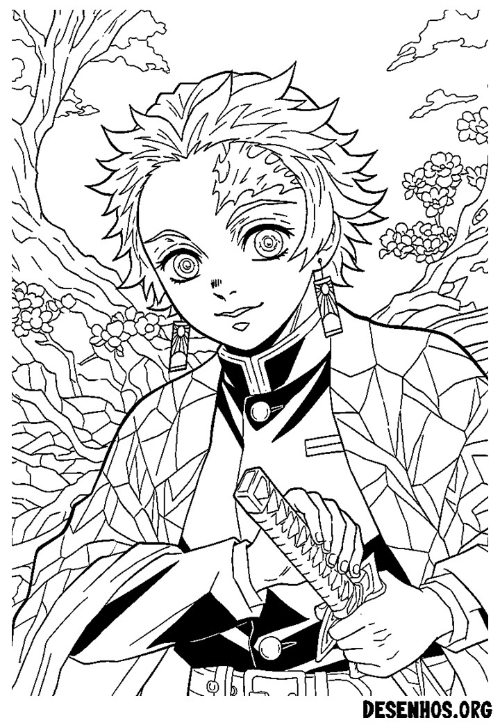 30 Desenhos do Demon Slayer para colorir