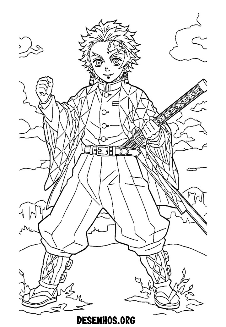 30 Desenhos do Demon Slayer para colorir