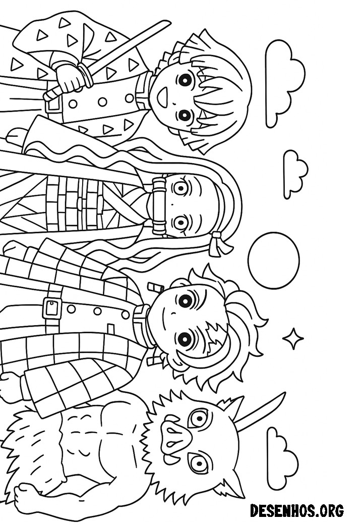 30 Desenhos do Demon Slayer para colorir