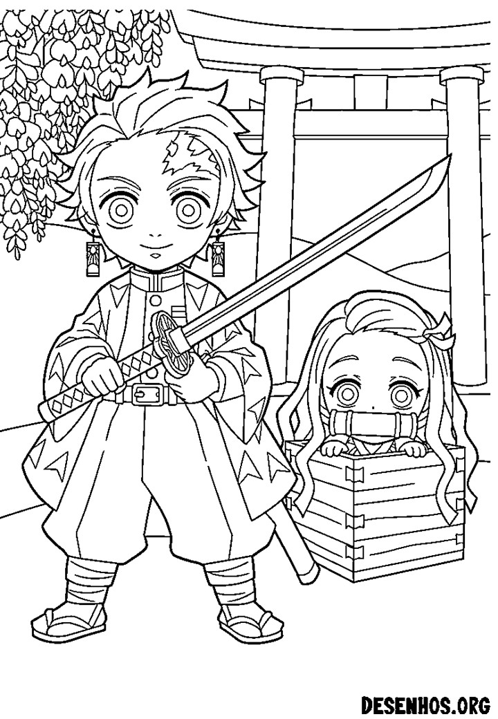 30 Desenhos do Demon Slayer para colorir