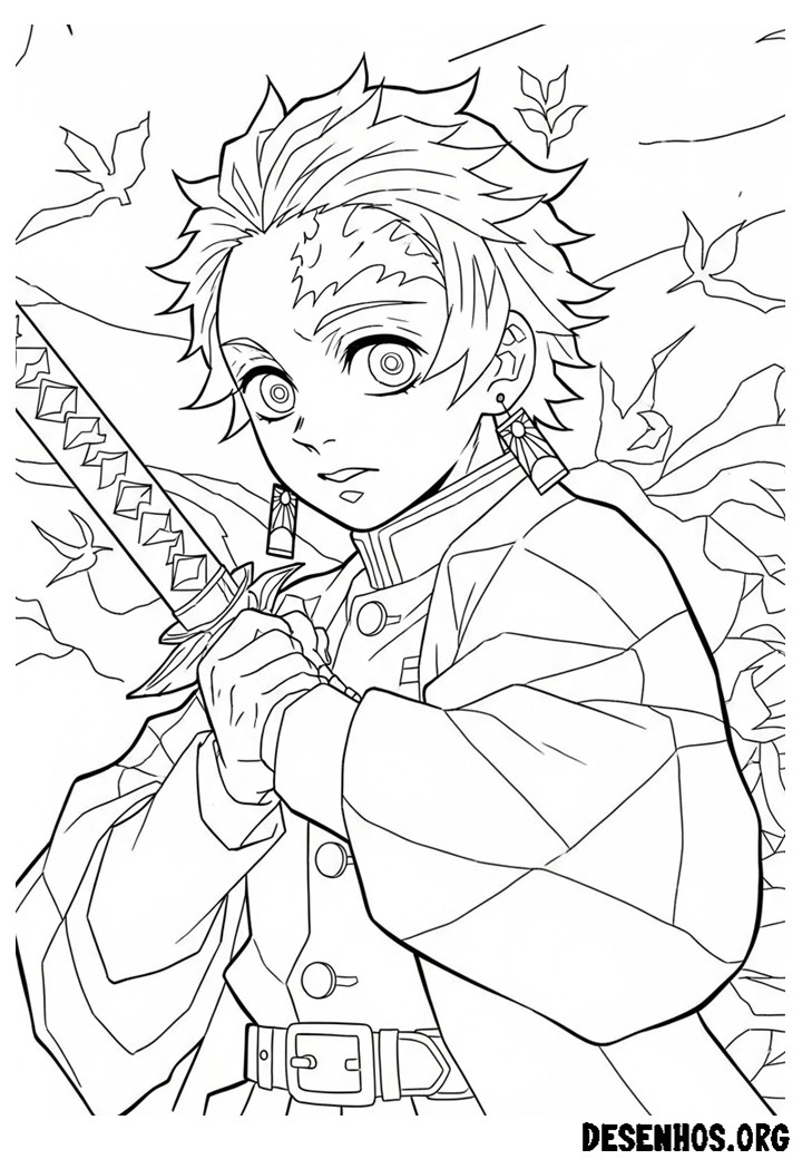 30 Desenhos do Demon Slayer para colorir