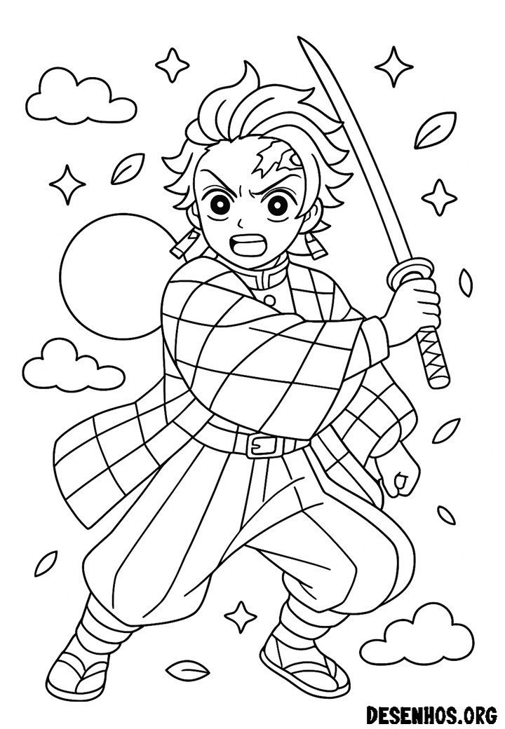 30 Desenhos do Demon Slayer para colorir