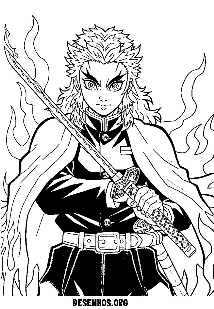 30 Desenhos do Demon Slayer para colorir