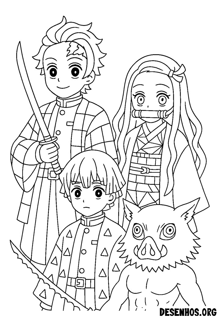 30 Desenhos do Demon Slayer para colorir