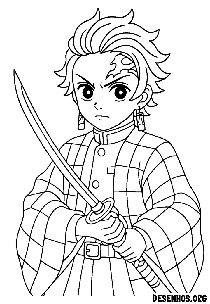 30 Desenhos do Demon Slayer para colorir