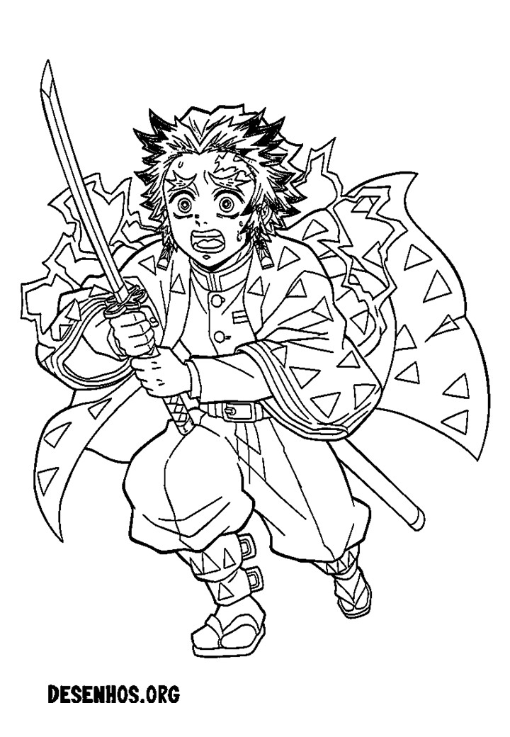 30 Desenhos do Demon Slayer para colorir