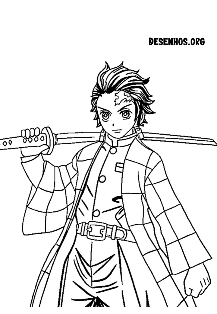 30 Desenhos do Demon Slayer para colorir