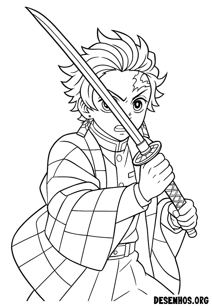 30 Desenhos do Demon Slayer para colorir
