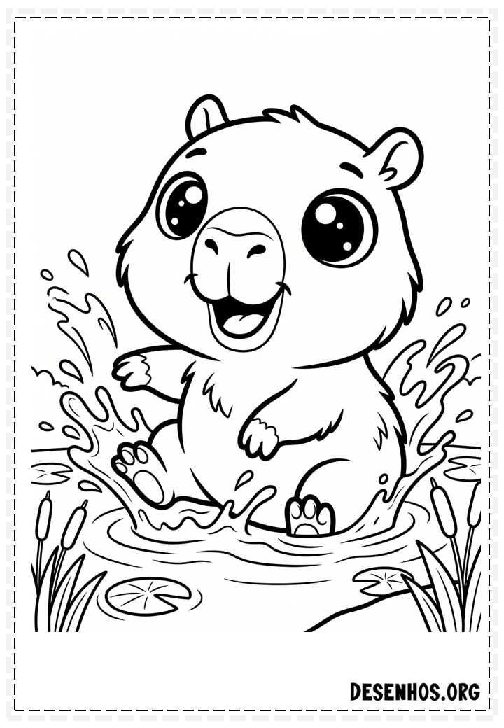 50 Desenho de capivara para colorir
