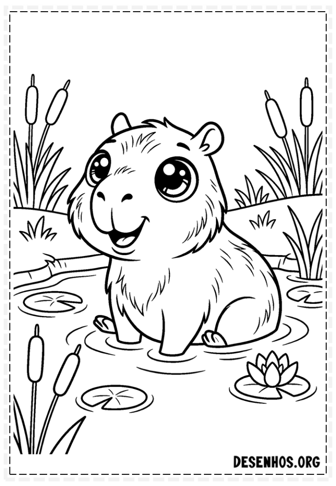 Desenho de capivara para colorir 23
