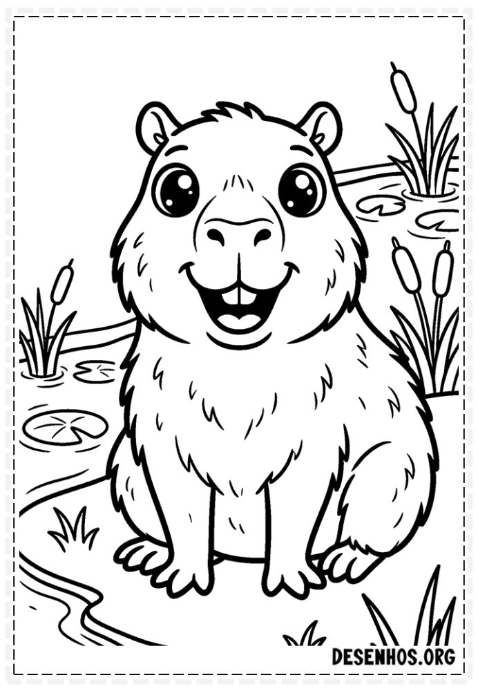 Desenho de capivara para colorir 26