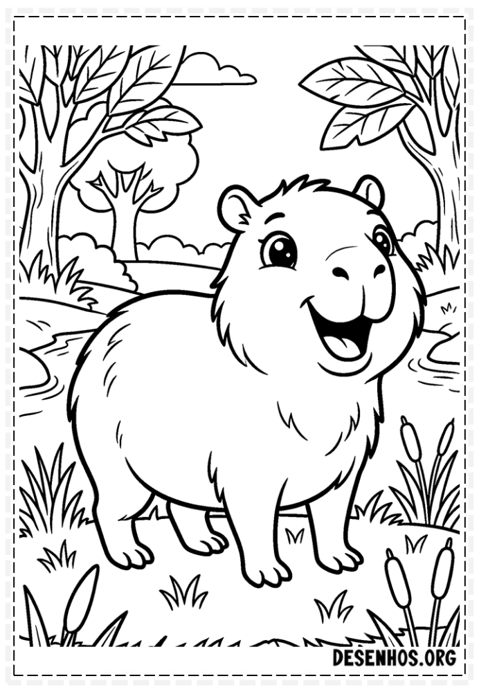 Desenho de capivara para colorir 27