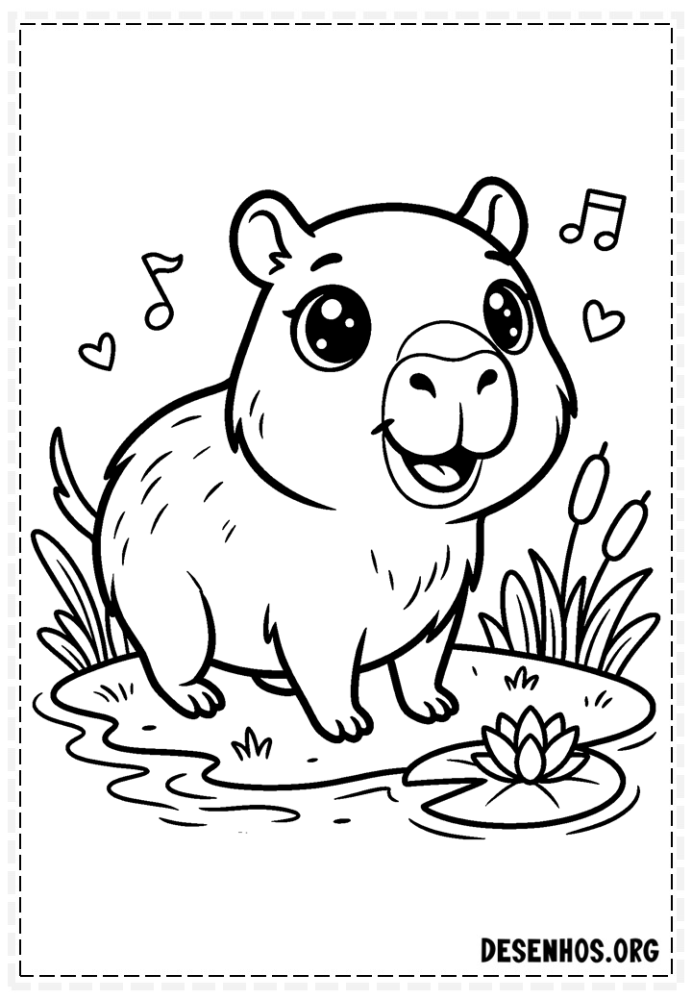 Desenho de capivara para colorir 28