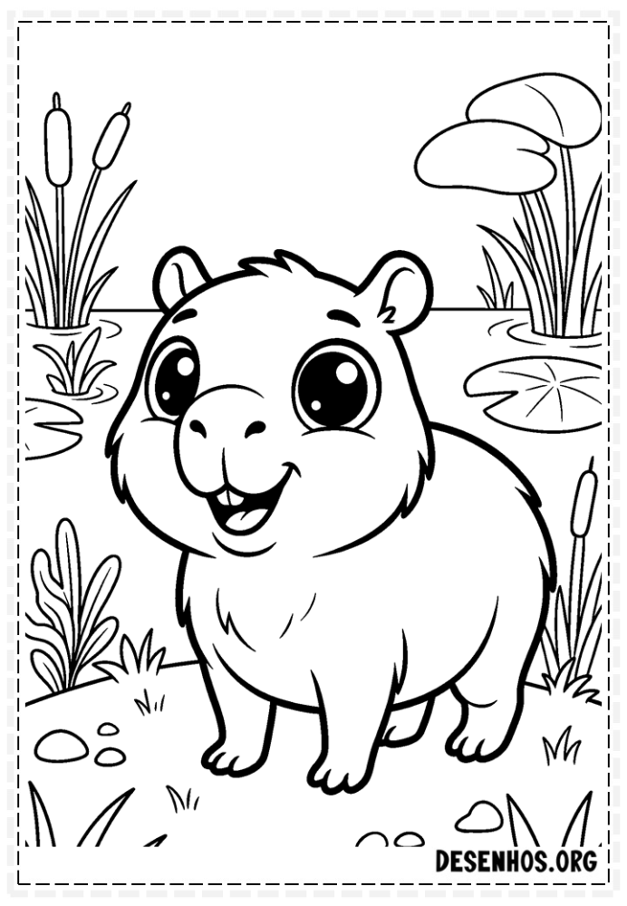 Desenho de capivara para colorir 29