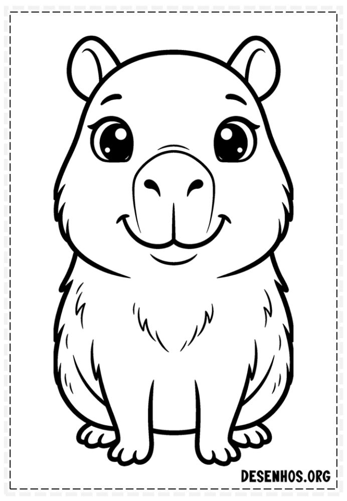 Desenho de capivara para colorir 34