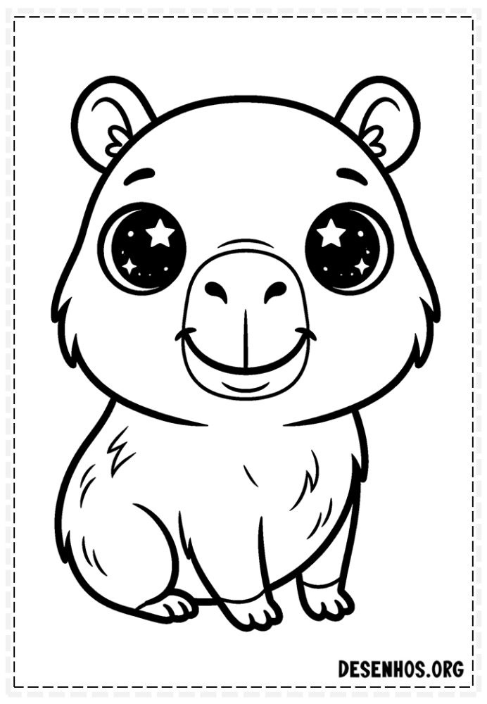 Desenho de capivara para colorir 35