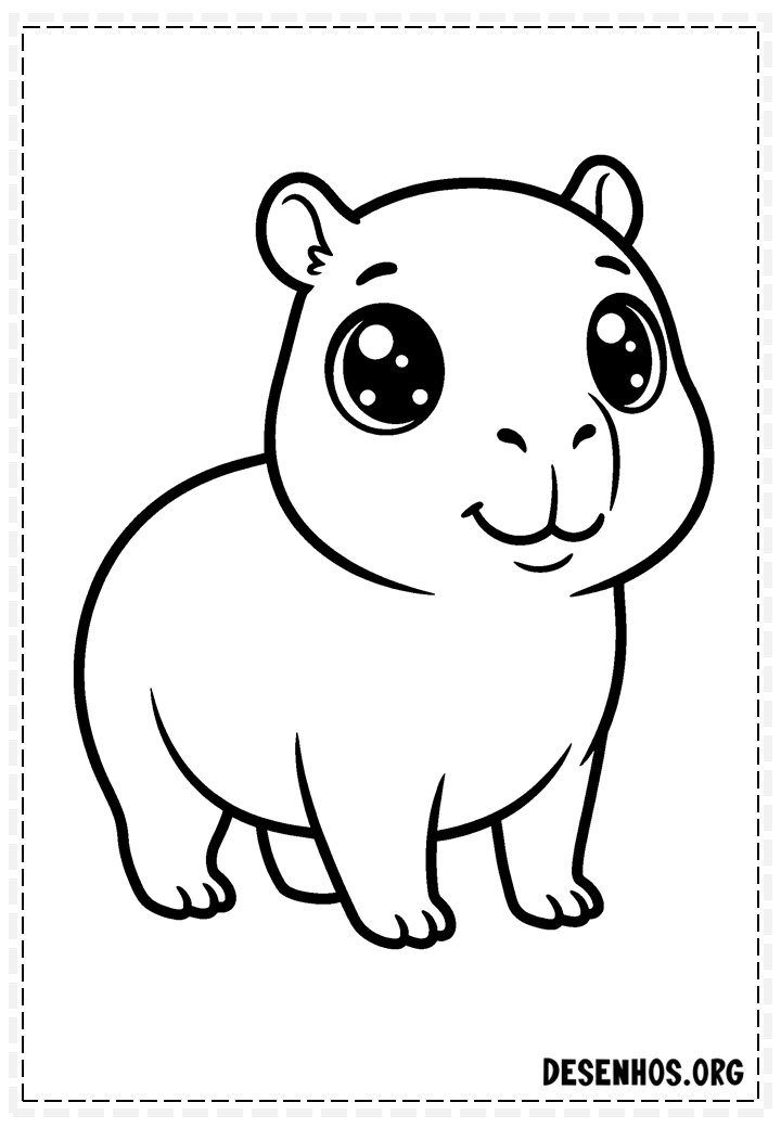 50 Desenho de capivara para colorir
