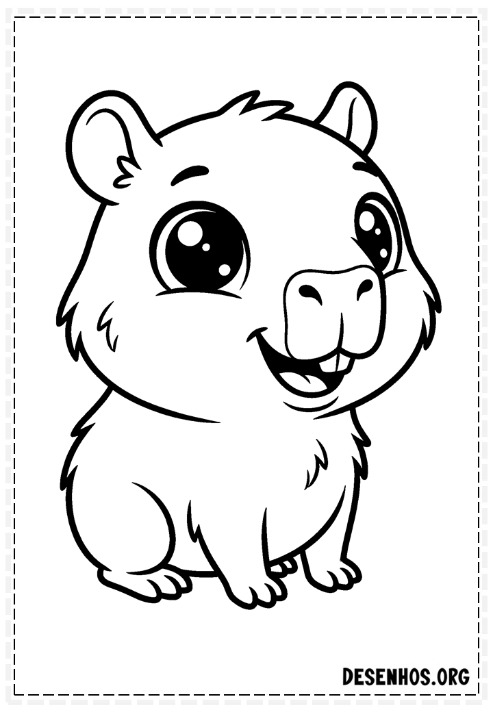 50 Desenho de capivara para colorir